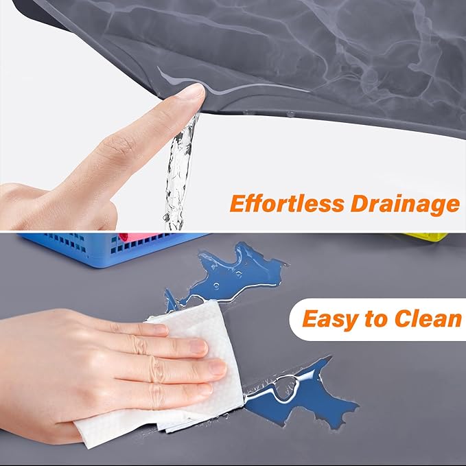 FLATO Waterproof Under Sink Mat 22" x 19" Shelf Liner for Kitchen and Bathroom, Cabinet Protector, Organizers and Storage, Flexible Silicone Drip Tray