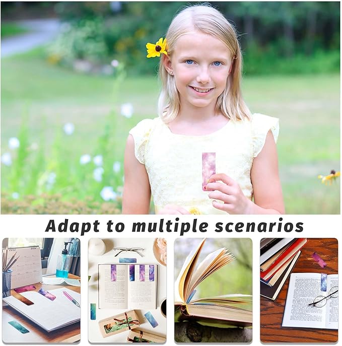96 Pieces Magnetic Bookmarks Magnet Page Markers - Book Marks for Reading Women & Men with Storage Boxes - Cute Magnet Bookmark Clips for Reading Pleasure（Stars）