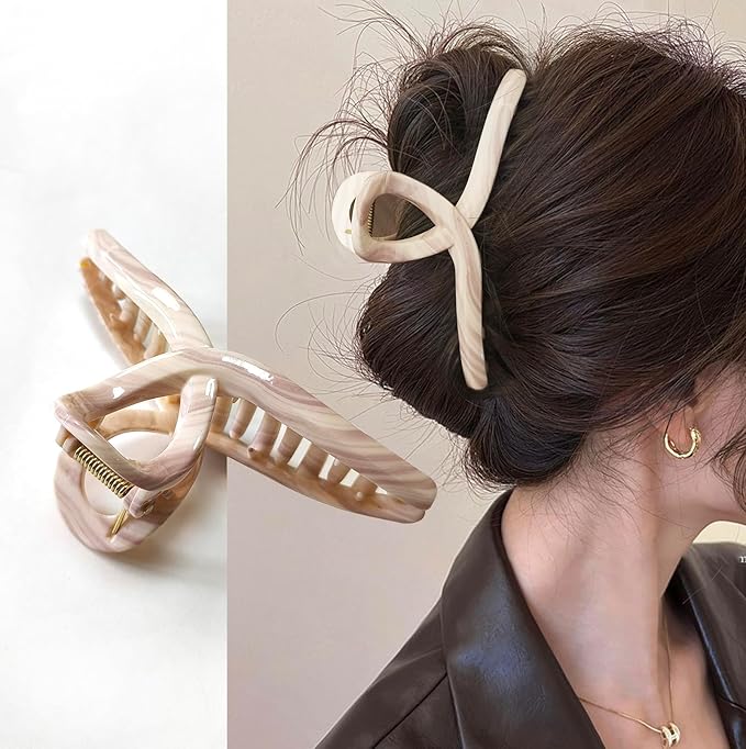 5 Inch Extra Large Claw Clips, 13 CM No Slip Glossy Jumbo Unbreakable XL Hair Clips for Thick Long Curly Hair, Big Hair Claw Clips, 2 Pack