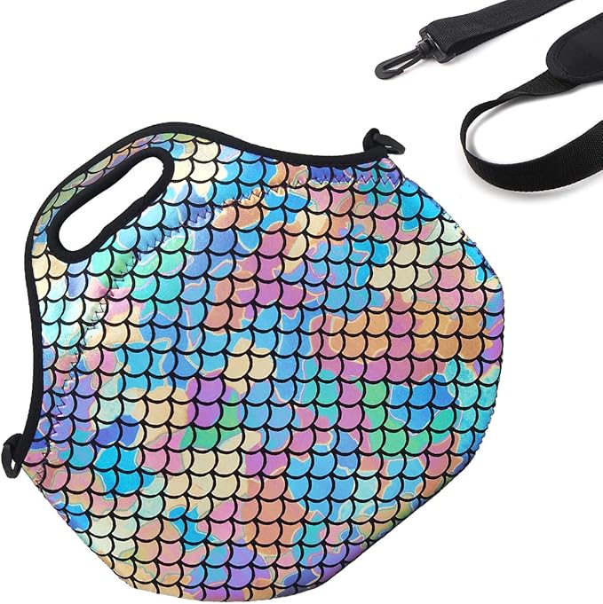 YOUDA Insulated Lunch Bag Neoprene Shoulder Lunch Tote Boxes Bags for Women Men Work Office Outdoor Picnic Travel (Colorful)