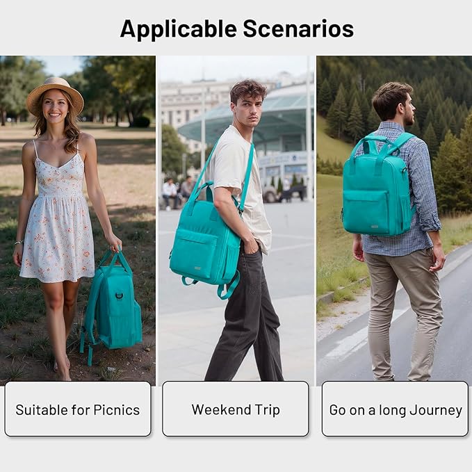 MIER Backpack Cooler 24 Cans Insulated Soft Cooler Bag with Detachable Double Decker Leakproof Lightweight Lunch Back Pack Women Men for Work Travel Picnic,Teal