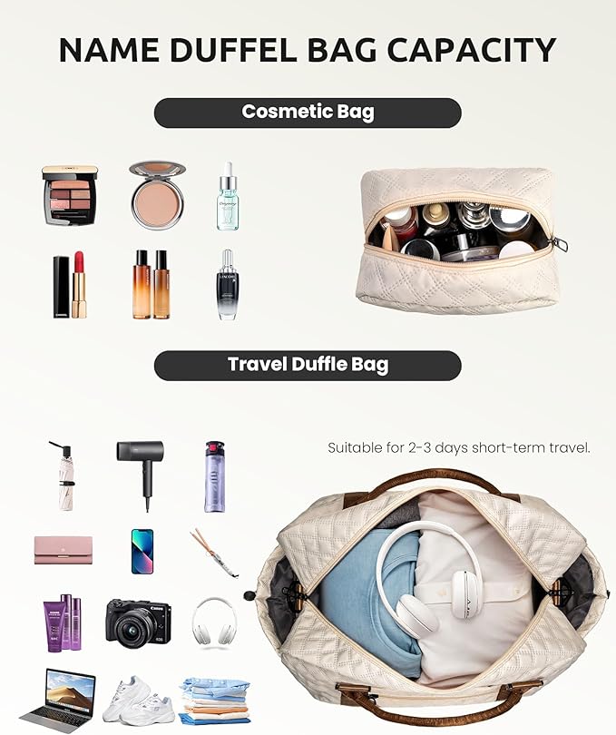 Valentines Initial Duffle Bag with Shoe Compartment, Personalized Weekender Bag, Monogram Overnight Bag for Women with Trolley Sleeve & Wet Pocket, Travel Bag with Makeup Bag (Letter K)