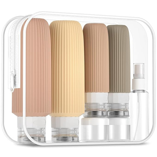 16 Pack Travel Bottles for Toiletries, Large 6oz Silicone Travel Containers, Leak Proof Refillable Liquid Shampoo And Conditioner Travel Essentials