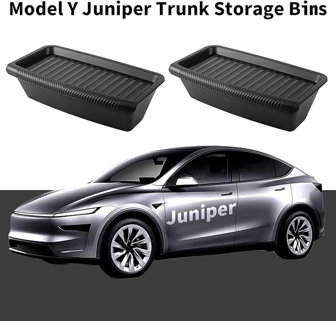 Tesla Model Y Juniper Under Seat Storage Box 2 Pack 2025-2026 Hidden Organizer Tray Underseat Bins with Lid Fit Tesla Model Y Juniper Accessories 2026