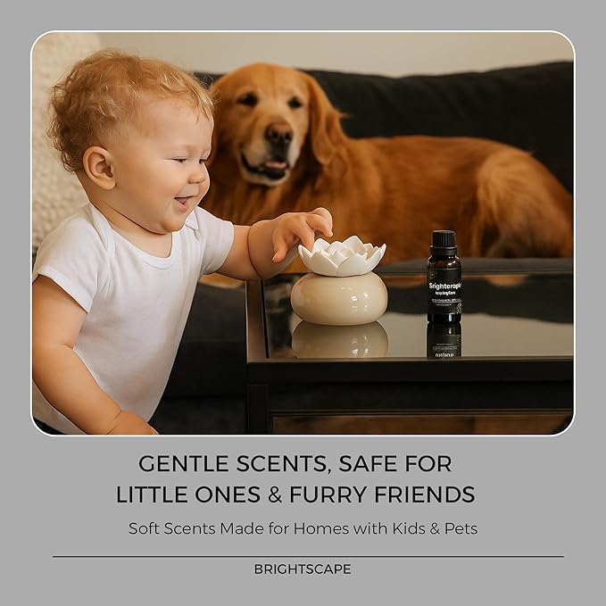 ScentFlow Passive Aroma Diffuser Starter Kit - Essential Oil Diffuser for Home Fragrance, Aromatherapy, & Luxury Scent Diffusion, Refillable Eco-Friendly, Includes 0.67 fl oz Gardenia Oil