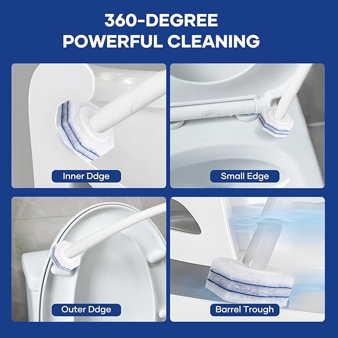 80 Toilet Bowl Wand Refills Fits for Clorox Toilet Brush Wand,Upgrade 3-Layer Disposable Bowl Cleaner Refills for Bathroom Cleaning,3X Cleaning Power,No Falling Apart