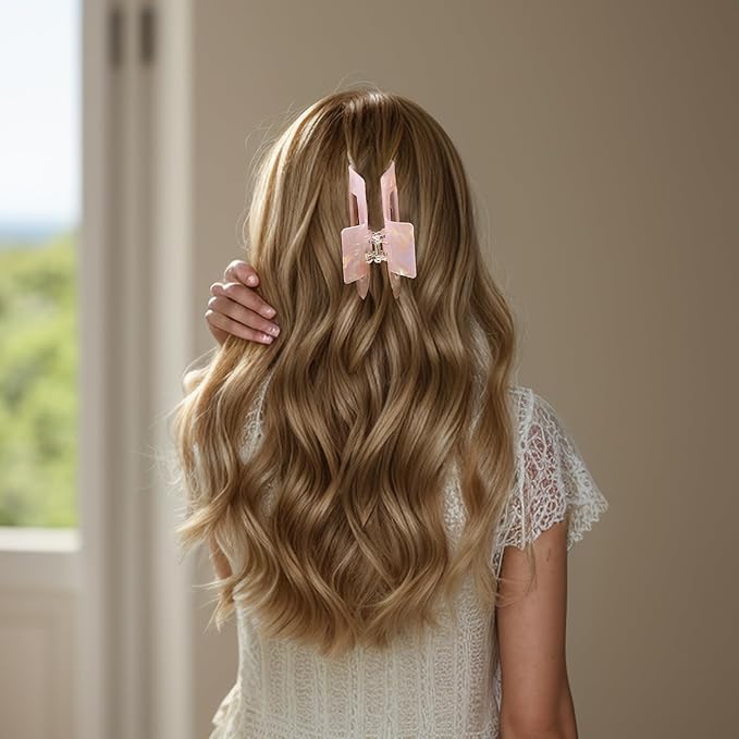 VOCOSTE Hair Caw Clips, Acetic Acid Hair Clips, Tortoise Hair Clips, Large Hair Claw Clips, Hair Barrettes for Women, Pink