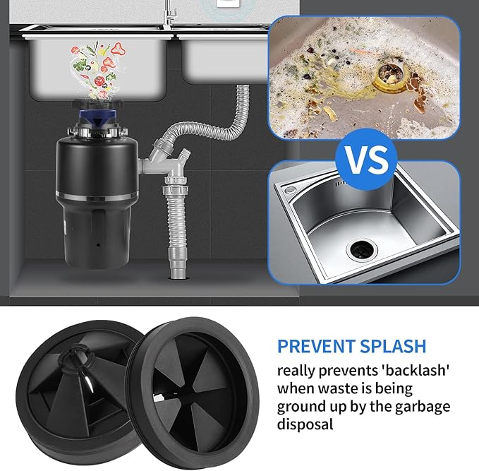 RQYEKDO Garbage Disposal Splash Guard,1 Pack 3 1/8 Inch Sink Baffle Disposer Drain Splash Guard Collar EPDM Rubber Upgraded Replacement Quiet Cover for Waste King, Whirlaway, GE Disposer