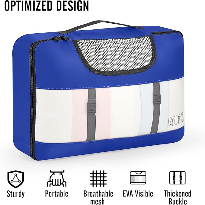 Veken 10 Set Packing Cubes for Travel Essential, Suitcase Organizer Bags in 4 Sizes, Carry-On Luggage Accessories with Large Laundry & Hanging Toiletry Bag, Must-Have for Airplane, Road Trip & Camping