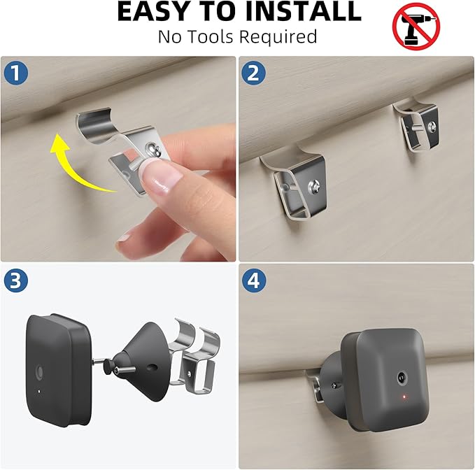 Goabroa Vinyl Siding Hooks 20 Pack, New Upgrade Siding Hooks for Home Security Camera Mount, No Hole Hanger Heavy Duty Stainless Steel Vinyl Siding Light Clips