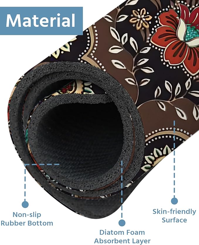 Patterned Sink Faucet Mat Kitchen Splash Guard Super Absorbent Drying Mat, Non-Slip Drain Pad for Kitchen Counter or Bathroom-24x5.5in