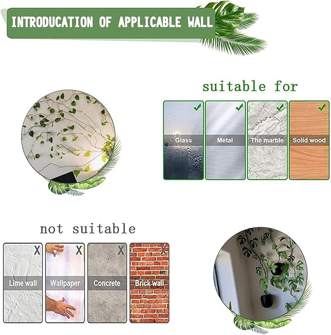 Tmofs 100Pcs Plant Climbing Wall Fixture Clips,Plant Fixer Invisible Wall Vines Fixing Clips Self-Adhesive Clips Plant Vine Traction for Indoor Outdoor Decoration and Cable Wire Fixing (Green)