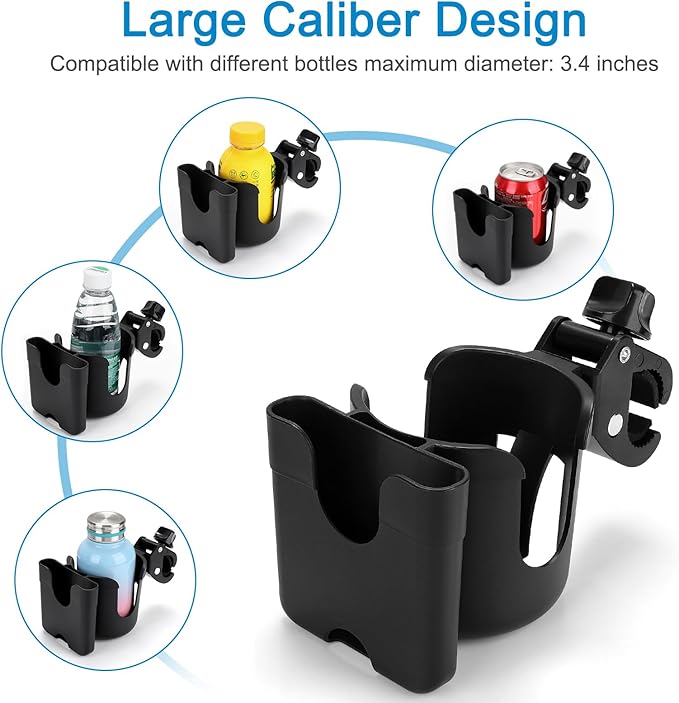 Accmor 2-in-1 Walker Cup Holder with Phone Holder, Wheelchair Cup Holder, Rollator Cup Holder, Cup Phone Holder for Walker, Wheelchair, Rollator, Mobility Scooter