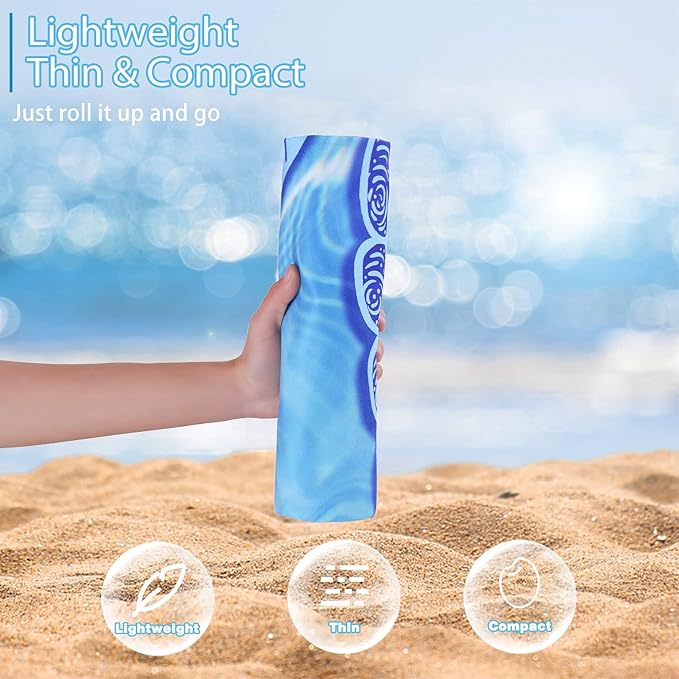 TwoYek 2 Pack Microfiber Thin Beach Towel Lightweight 71x32 Oversized Extra Large Sand Free Towels Quick Dry for Travel Pool Yoga Gym Sports Beach Accessories Vacation Essential Gift