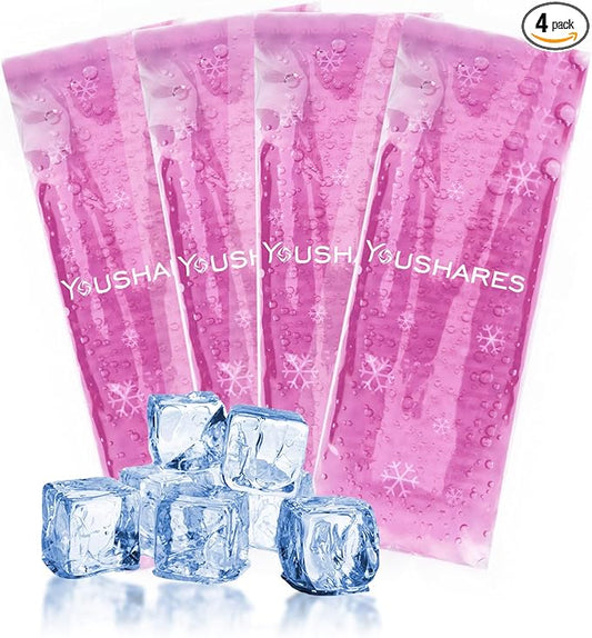 YOUSHARES TSA Approved Ice Packs for Insulin Cooler Travel Case - Travel Ice Packs for Medications, Reusable Small Freezer Packs for Insulin Travel Case (4 Pcs, Purple)