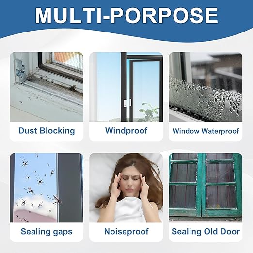 Transparent Window Weather Sealing Tape 3IN x 35 yd Draft Isolation No Residue Removable Adhesive Waterproof Windows Doors Shower Glass AC Units Ideal for Winter Seal & Summer Cold Air Loss Prevention
