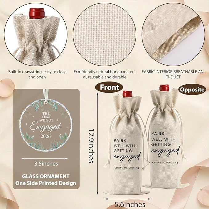 Engaged Gift Engagement Gifts for Couples Her Engagement Party Decorations Gifts for Engaged Couple Wine Bag Our First Betrothed Acrylic Ornament 2026