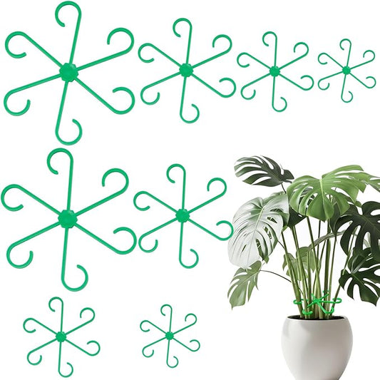 8 PCS Plant Stem Support – Reusable Plastic Plant Stem Holder for Monstera, Indoor Plant Support Clips, Gardening Accessories (Green)