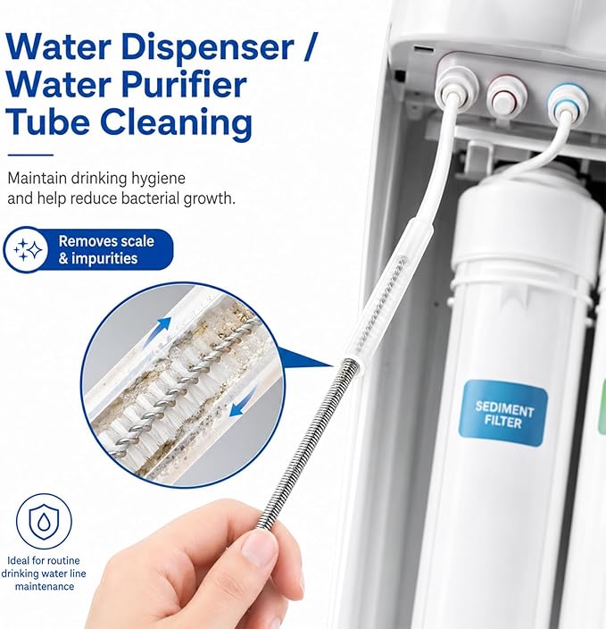 7.26 ft (2 .2m) Flexible Drain Cleaning Brush – 2-Pack, Stainless Coil for Car, Fridge, Sinks, Pipes, Hoses, Hair & Grease Clogs