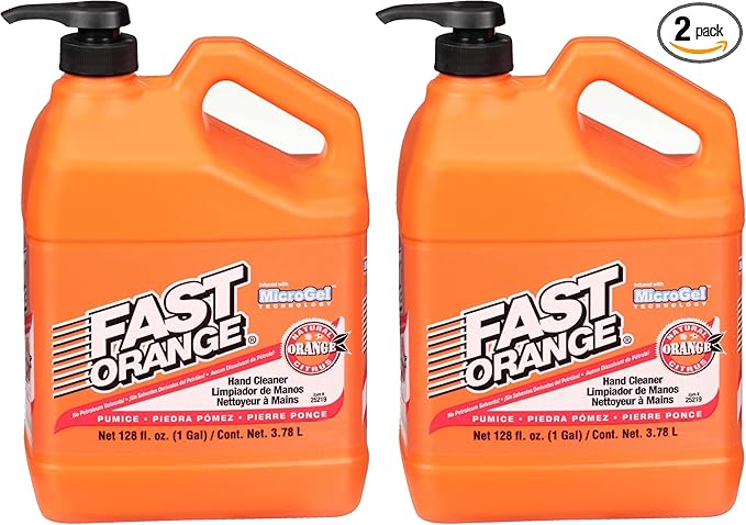 Fast Orange Permatex 25219 Pumice Lotion Hand Cleaner with Pump, 1 Gallon (Pack of 2)