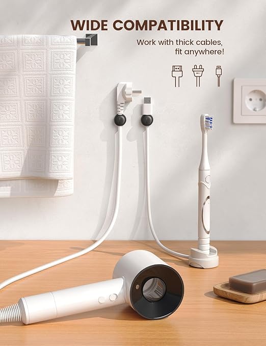 Lamicall 12-Pack Rotatable Cord Organizer, Desk Office Nightstand Accessories - Cable Management Clips, Desk Phone Charger Holder Gadgets, Wire Organizer Keeper for Home, Workspace, Dorm