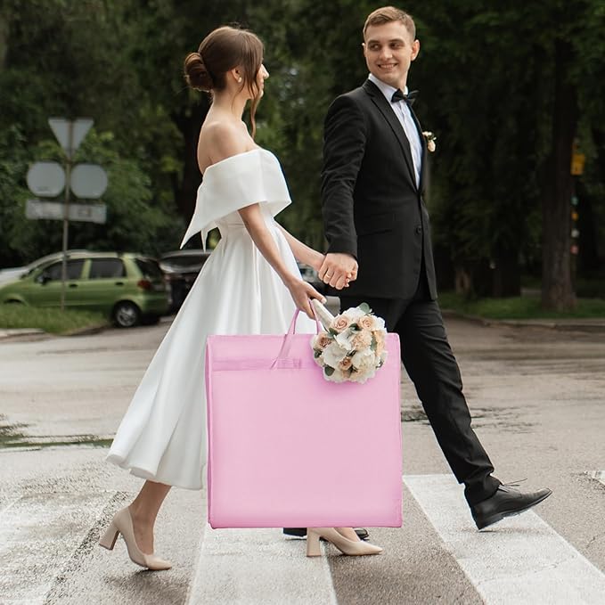 Zilink 72" Wedding Dress Garment Bag Bridal Gown Garment Bag Wedding Dress Travel Bag with 12”Gusseted and Accessory Pockets for Wedding Dress, Puffy Gowns [Upgraded Version]