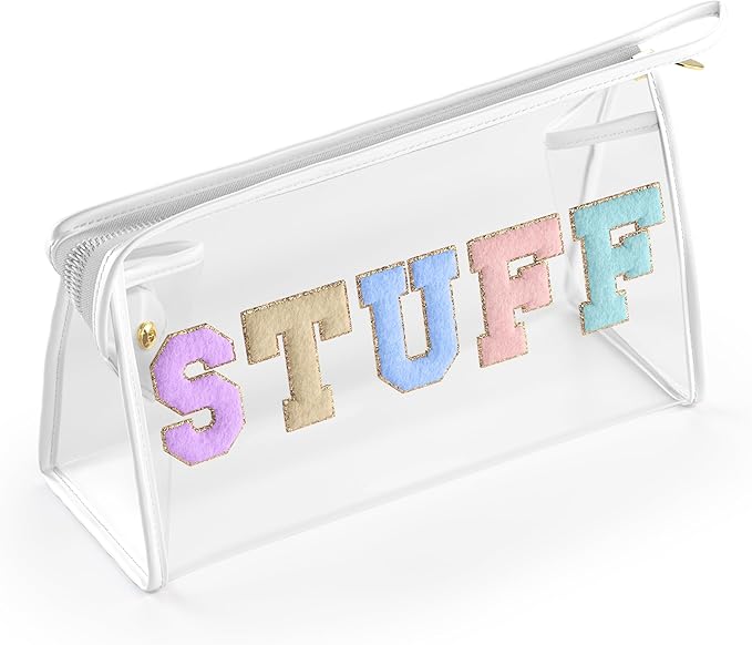 Embla Makeup and Lotion Bag - Waterproof Makeup and Sunscreen Pouch for Travel, Beach, Pool - Clear Zipper Pouch for Sunscreen and Cosmetics Storage, Durable Make Up Organizer for Beach Bag Essentials