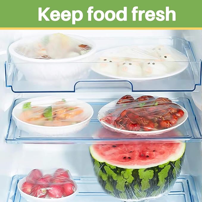 MAQIHAN 200 Bowl Covers Bread Proofing - Extra Large Plastic Wrap for Food Sourdough Bread Baking Rising Elastic Reusable Plate Covers Outdoor Food Fresh Keeping Bags Shower Cap Hair Deep Conditioning