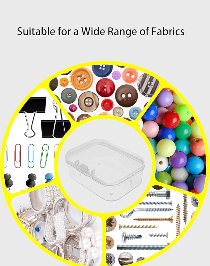 LJY 100 Pieces Rectangular Empty Mini Clear Plastic Organizer Storage Box Containers with Hinged Lids (2.2 x 1.6 x 0.8 inch, Transparent)