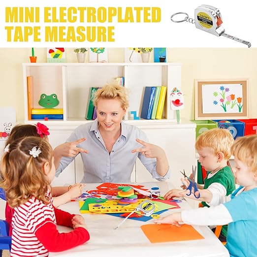 3ft Small Tape Measure Keychain, Portable and Retractable Mini Tape Measure with Slide Lock Mechanism for Daily Use Gadgets or Kids Construction Party Favors Gifting Prize Bag Fillers (60)