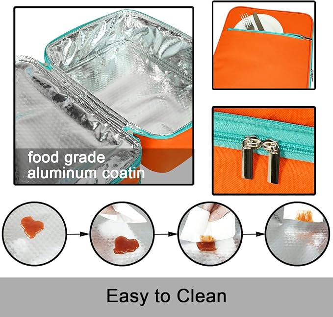 Vuudh Expandable Casserole Carrier Bag - Double Decker Food Bag, Insulated Casserole Carrier for Hot or Cold Food, Lasagna Holder Tote for Picnics, Beaches, Traveling or Gifts