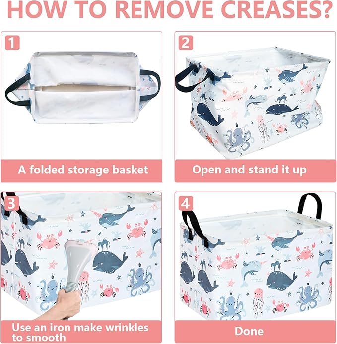 Baby Storage Basket Cute Gifts Basket Toys Organizer Waterproof Kids Hamper Nursery Bins Women Storage Cube for Home/Dorm/Kitchen/Pet/Office/Closet/Shelf/Room Decor