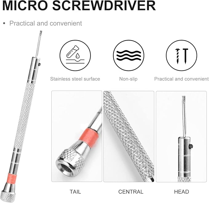 630 Pcs Tiny Micro Repair Screw Kit Eyeglass Sunglass Repair Kit with Screwdriver for Repair Spectacles, Watch, Jewelry