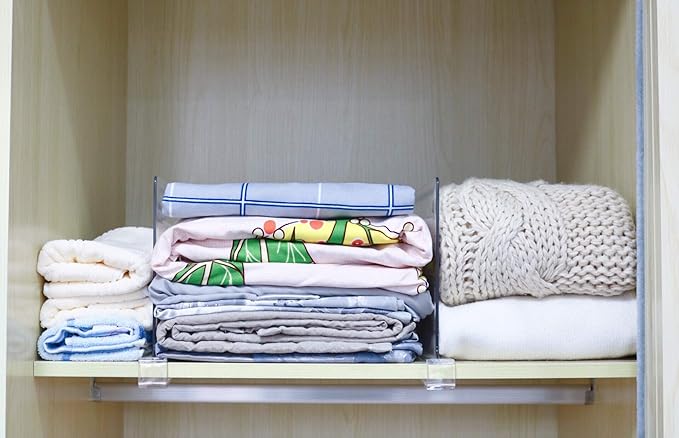 CY craft Shelf Dividers for Closets, Clear Acrylic Shelf Divider for Wood Shelves and Clothes Organizer/Purses Separators Perfect for Kitchen Cabinets and Bedroom Organizer,2 Pieces