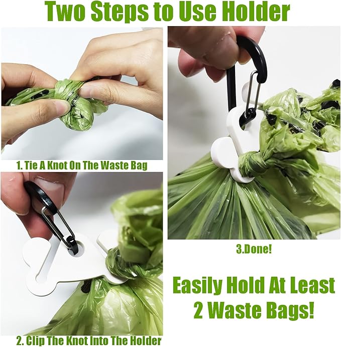 Hilihali Dog Poop Bag Holder for Leash Attachment Dog Poop Bag Dispenser Dog Waste Bag Dispensers Dog Poop Bag Holders Fit Dog Leash Accessory With Hand Free Holder Carriers, Black