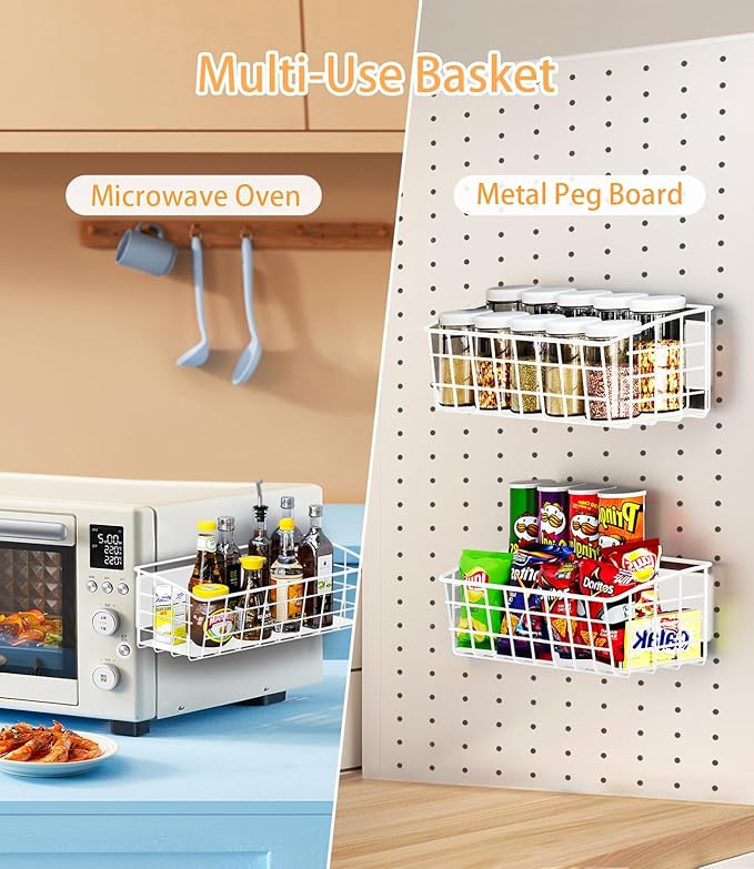 1-Pack Magnetic Spice Rack for Refrigerator, Versatile Magnetic Shelf Organizer with 1 Hooks for Kitchen Storage, Large Capacity Spice Rack for Fridge, Oven, or Cabinet - White
