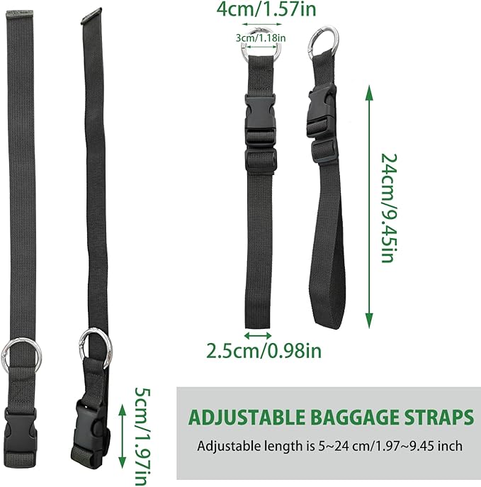 3 Pcs Jacket Holder Luggage Strap Jacket Gripper Add a Bag Luggage Strap Handbag Clip Use to Carry Make Your Hands Free - Black