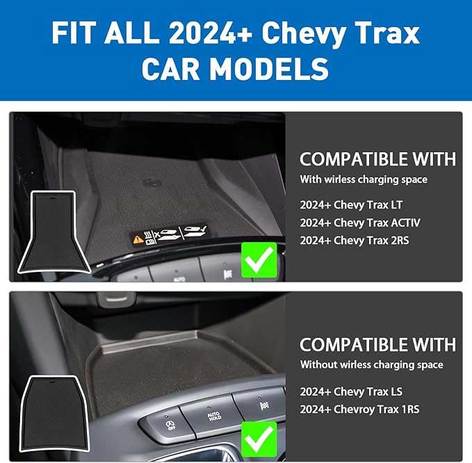 for 2024 2025 2026 Chevy Trax Accessories - for 2024 2025 2026 Chevrolet Trax (LS,1RS,LT,2RS,ACTIV) Cup Holder Inserts Door Slot Mat Compartment Center Console Liners (14 Pcs, Black Trim)
