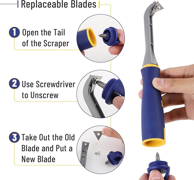 Bates- Carbide Scraper, 1-Inch, Three-Edged Tungsten Steel Blade, Paint Scraper Tool