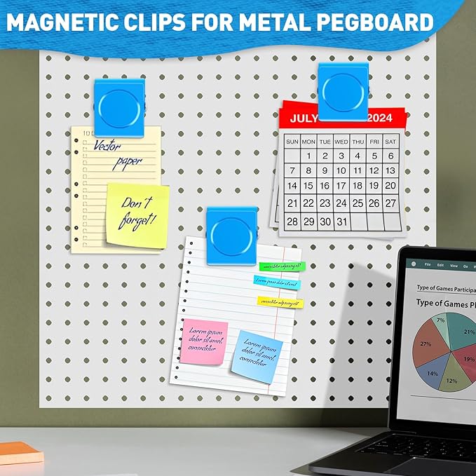Grtard Strong Magnetic Clips, 2.2 Inch Extra Large Magnetic Clips Heavy Duty, 8Pack Magnet Clip for Fridge, Clip Magnets for Refrigerator, Whiteboard, Classroom, Kitchen, Office Organizer (Blue)