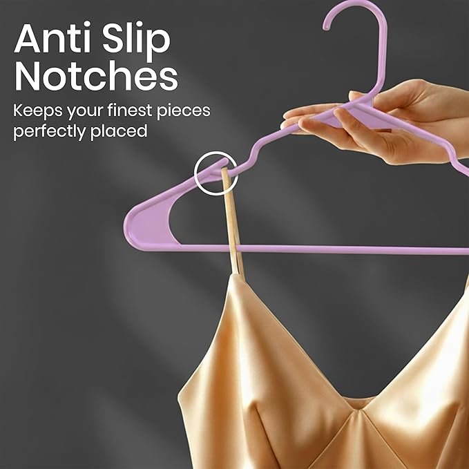 Utopia Home - Plastic Hangers 30 Pack - Space Saving Clothes Hanger - Durable and Strong Closet Organizers and Storage Makes It Ideal Stocking Stuffers or Apartment or Dorm Room Essentials (Pink)