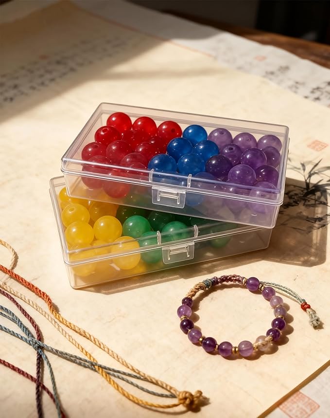 LJY 12 Pieces Rectangular Empty Mini Clear Plastic Organizer Storage Box Containers with Hinged Lids (5.3 x 3.1 x 1.2 inch, Transparent)