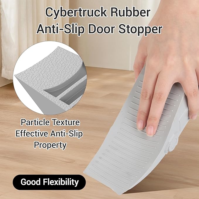 Funny Tesla Cybertruck Door Stoppers for Bottom of Door, Anti-Slip Rubber Heavy Duty Door Stop Wedge, Large Doorstop 2 inches High Gate Holder Suits Any Floor＆ As a Gifts