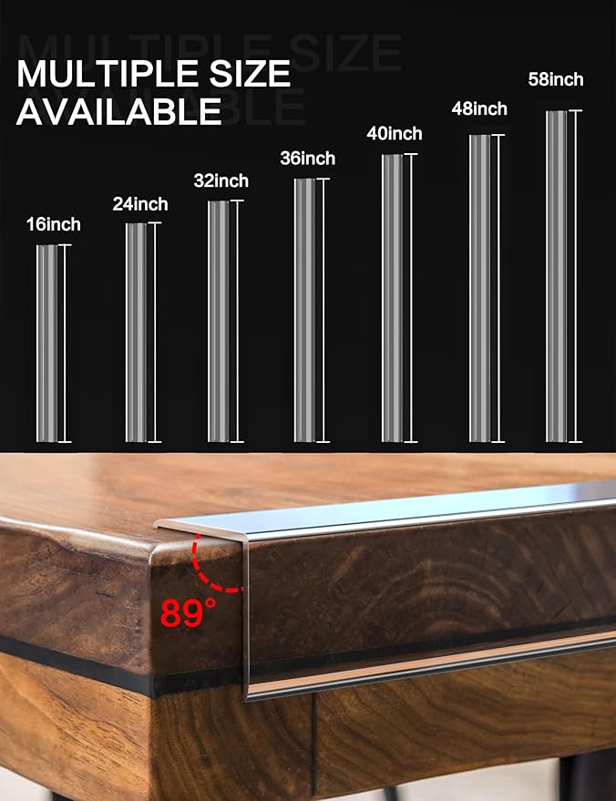 6PCS Clear Self-Adhesive Nightstand Corner Protectors, Corner Guards & Edge Protector for Wall, Door Frame, Cabinet Baseboard & Door, Table, Stair (3x40cm/1.18x15.75in)