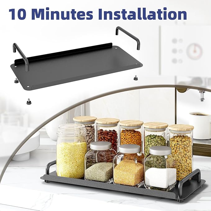 2 Pack Toilet Paper Storage, Toilet Tank Tray with Handle, Toilet Paper Basket for Bathroom, Toilet Tank, Kitchen (Black)