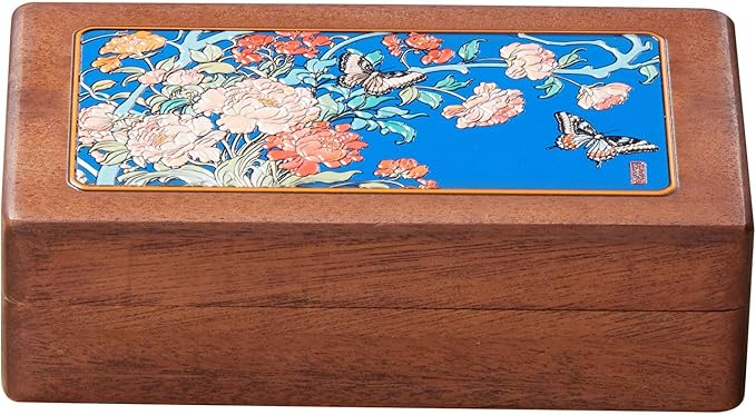Travel Jewelry Case Small Wood Jewelry Organizer Jewelry Box for Women (Nut-Brown Print F)