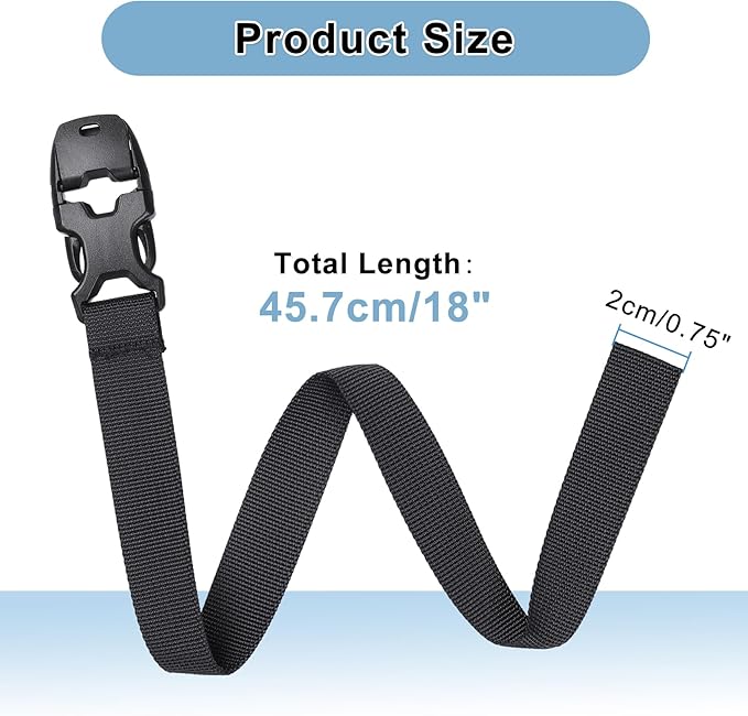Vigorport Utility Straps Quick Release Nylon Backpack Accessory Bag Strap,Adjustable for Hiking,Travel,Outdoor Sports-4 Pack (Black, 0.75" W-18 L)