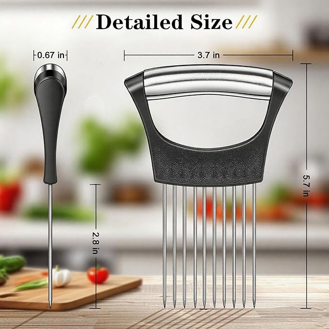 2PCS Onion Holder for Slicing, Onion Slicer Holder, Onion Cutter Vegetable Chopper for Slicing of Tomatoes, Avocados, Eggs and Other Vegetables, Multi-functional Kitchen Gadgets
