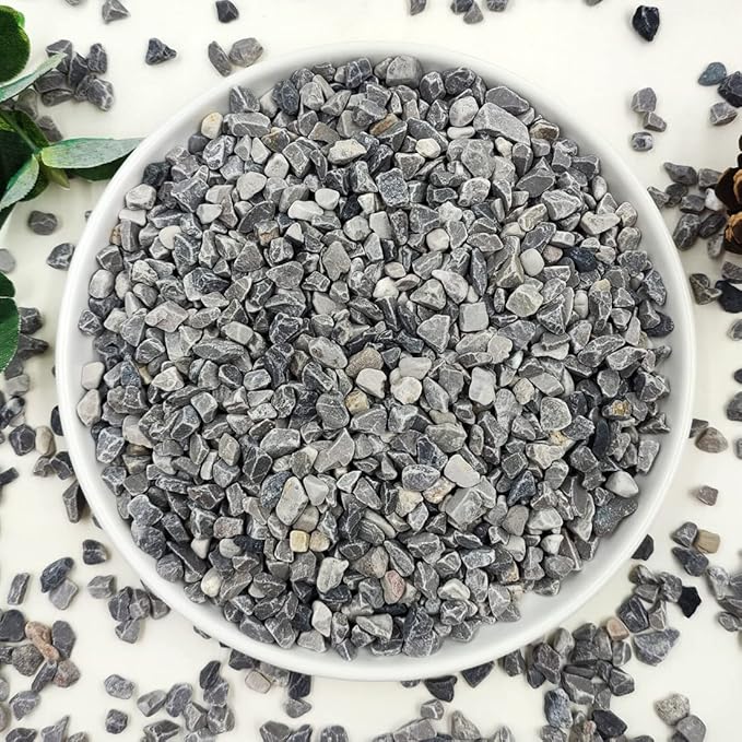 YISZM 10LB Succulent and Cactus Gravel, 1/5 Inch Natural Decorative Polished Pebbles for Landscaping, Grey River Rocks for Plants, Vases, Aquariums, Terrarium and Outdoor Gardening