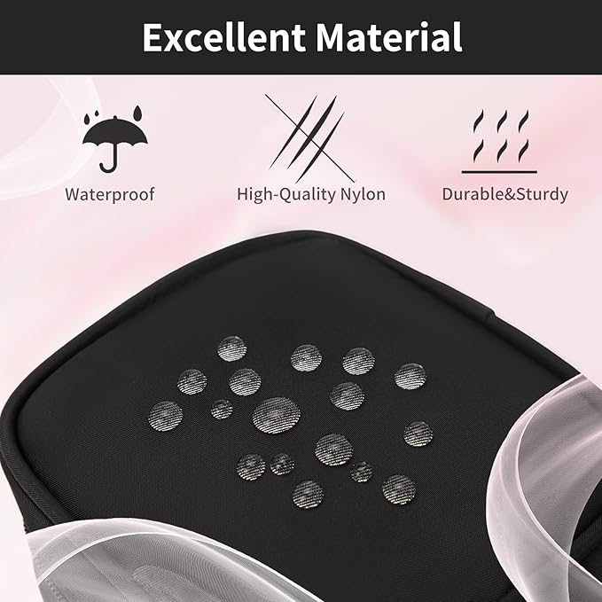 2PCS Small Makeup Pouch, Double Zipper Cosmetic Bag, Travel Makeup Bag, Cute Makeup Bag for Purse, Mini Toiletry Bag (Black+White)